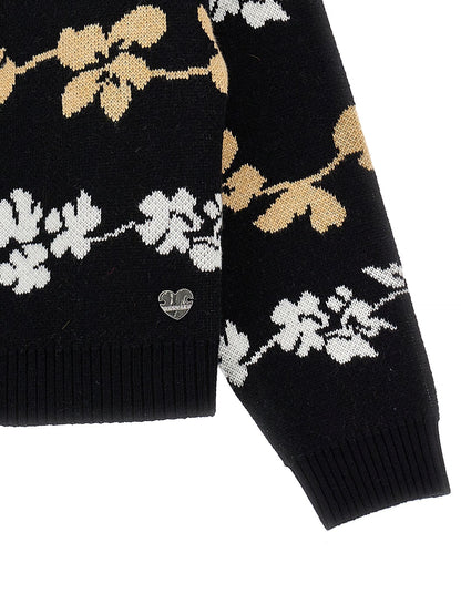 Jacquard cardigan with collar