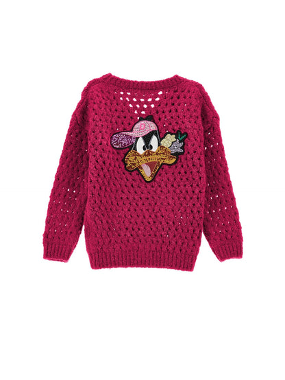 Daffy Duck yarn cardigan