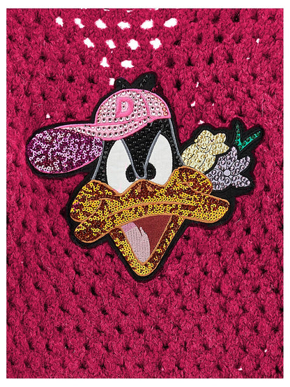 Daffy Duck yarn cardigan
