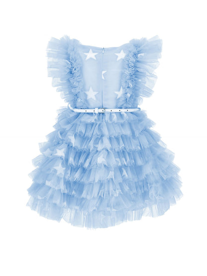 Vestido de tul con volantes