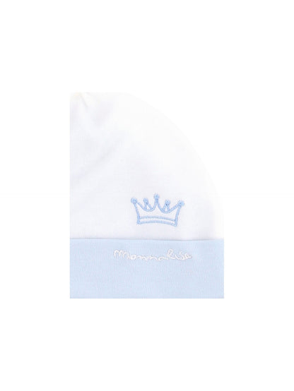 Cuffietta cotone ricamo coroncina