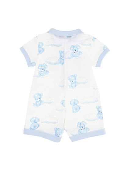 Cotton romper with bow tie