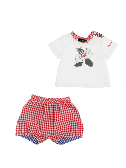 Sylvester layette set, T-shirt and culottes