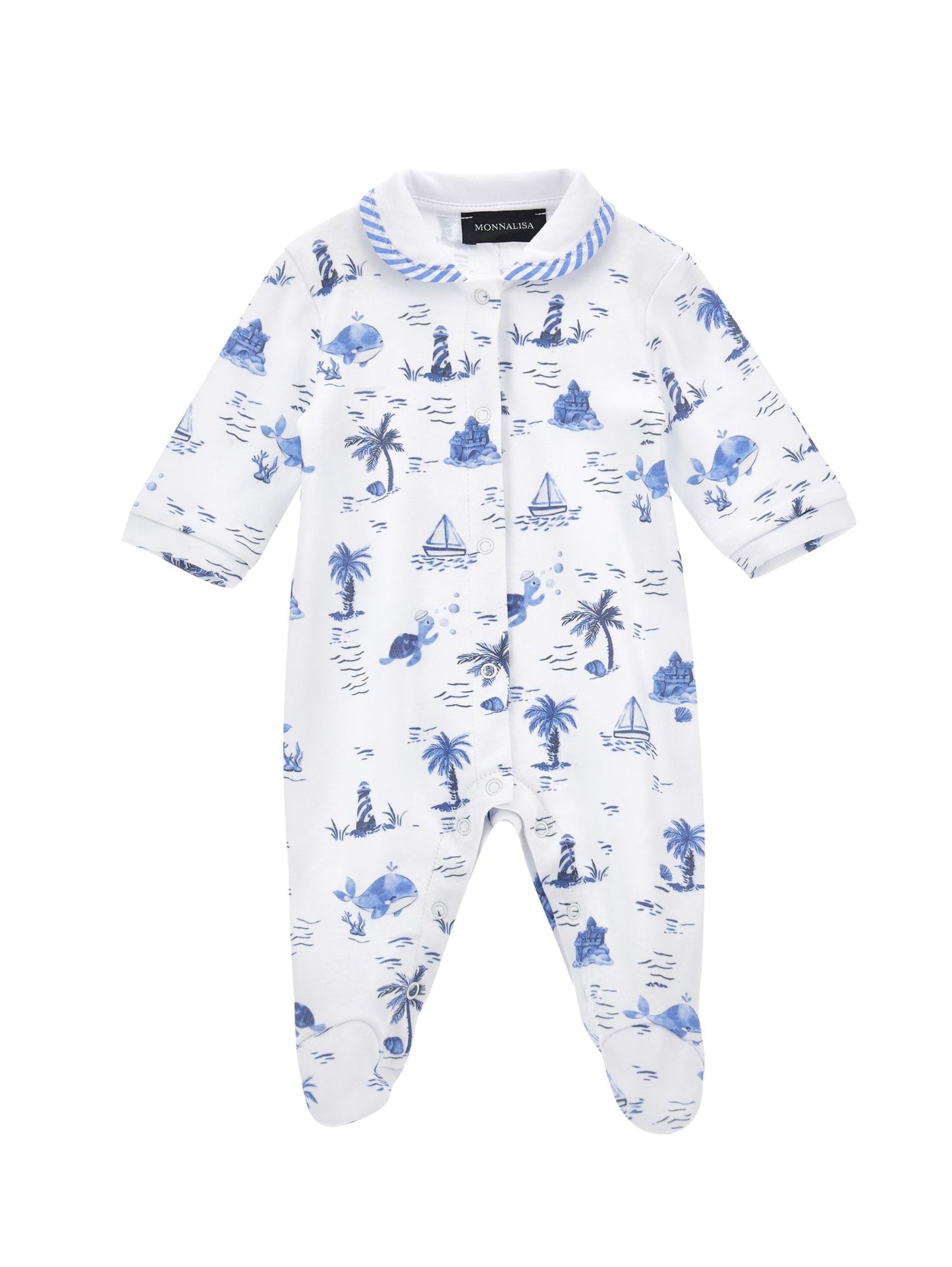 Pelele de algodón con estampado marino