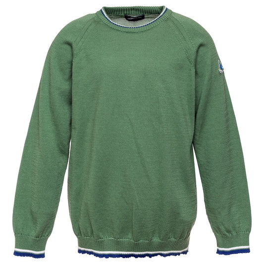 Cotton sweater with colored profiles