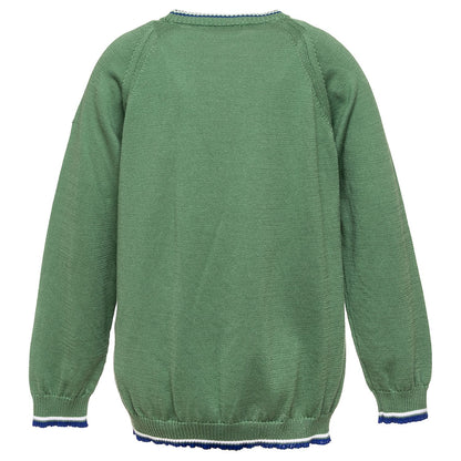 Pullover in cotone con profili colorati