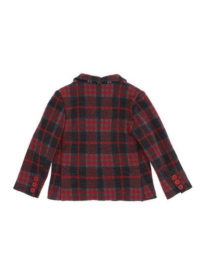 Checked knitted fabric jacket