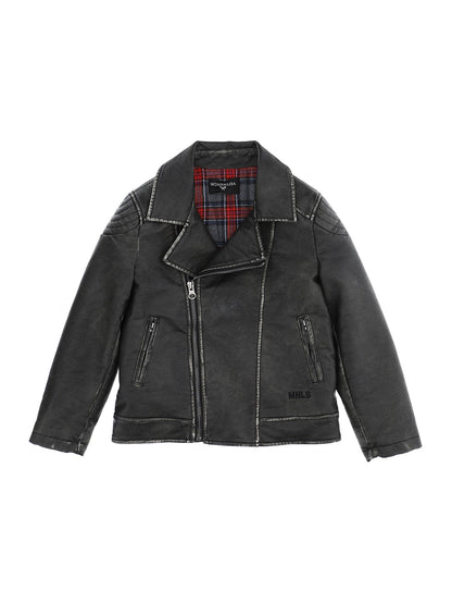 Coated fabric jacket with a used effect
