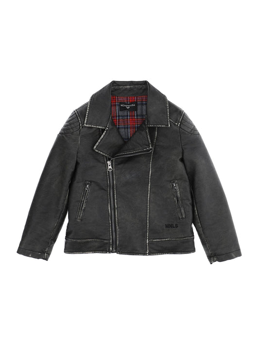 Coated fabric jacket with a used effect