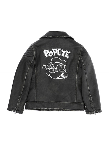 Coated fabric jacket with a used effect