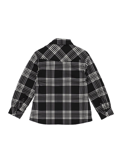 Checked padded technical fabric shirt