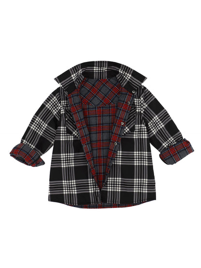 Checked padded technical fabric shirt