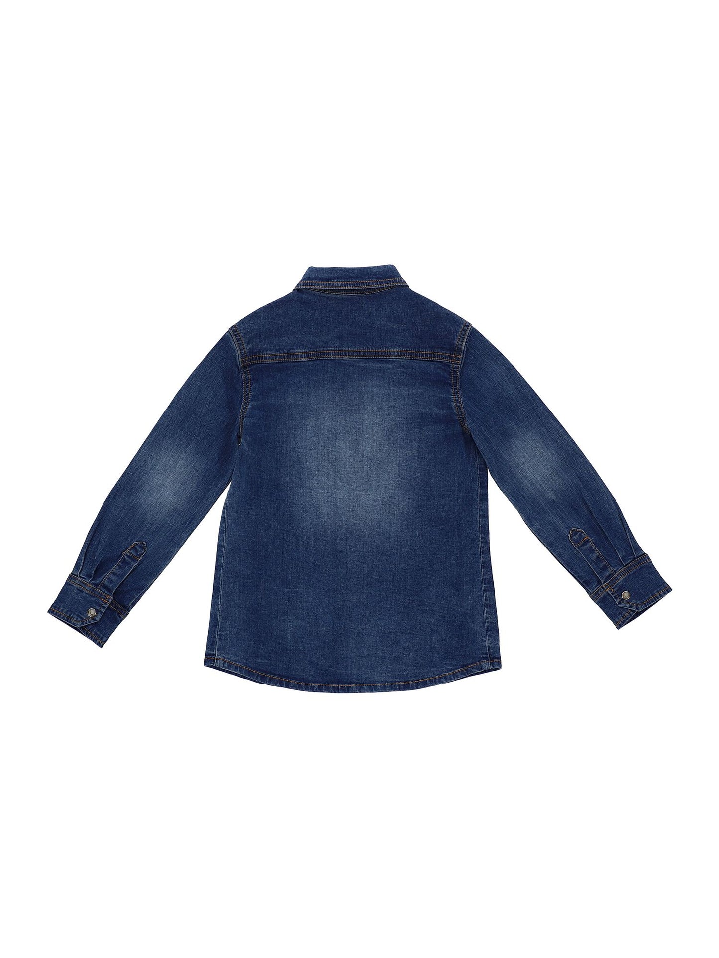 Sandblasted denim shirt
