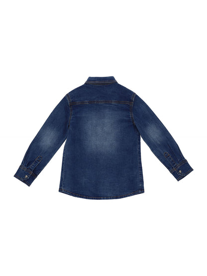 Sandblasted denim shirt
