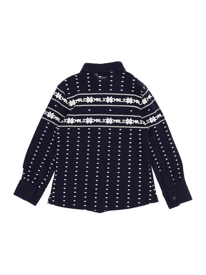 Mountain print piquet shirt