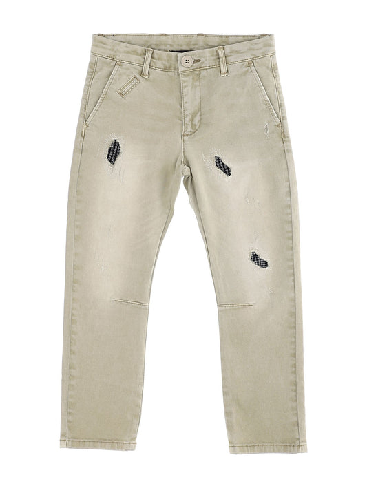 Used patch moleskin trousers