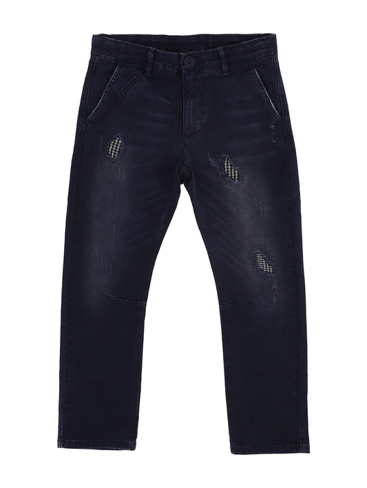 Used patch moleskin trousers
