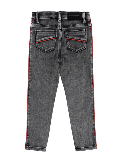 Denim effect sweatpants with profiles