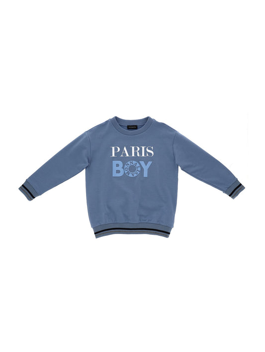 Cotton sweatshirt with Paris print