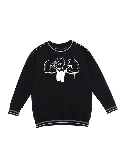 Cotton sweatshirt with ink-effect print