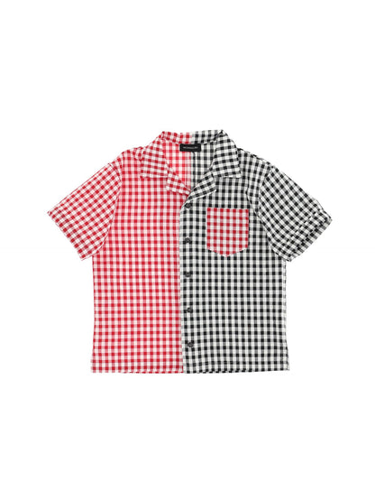 Two-tone gingham shirt