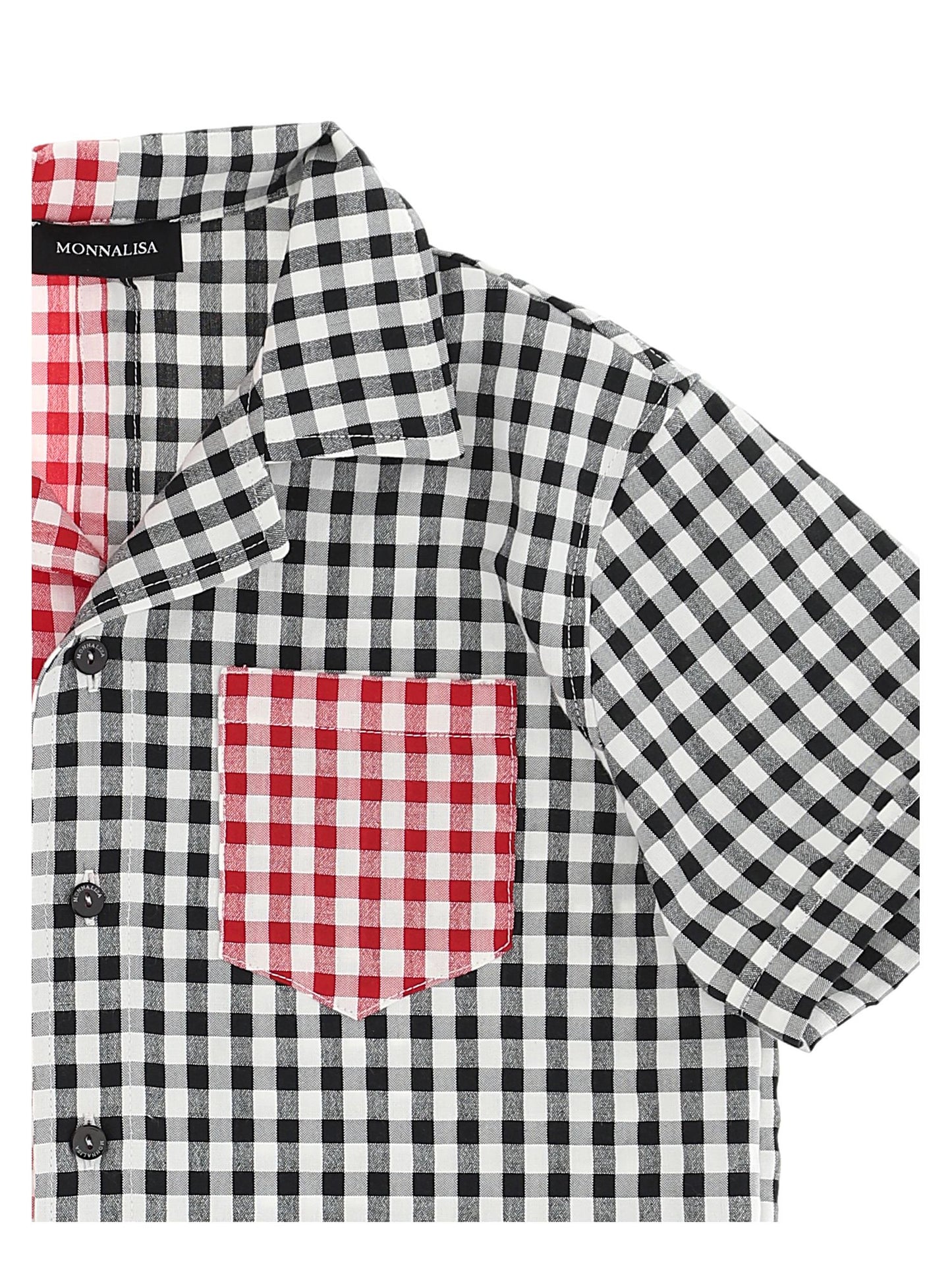 Two-tone gingham shirt