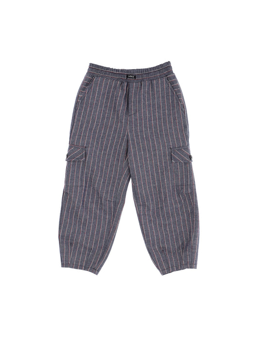 Pinstriped denim trousers