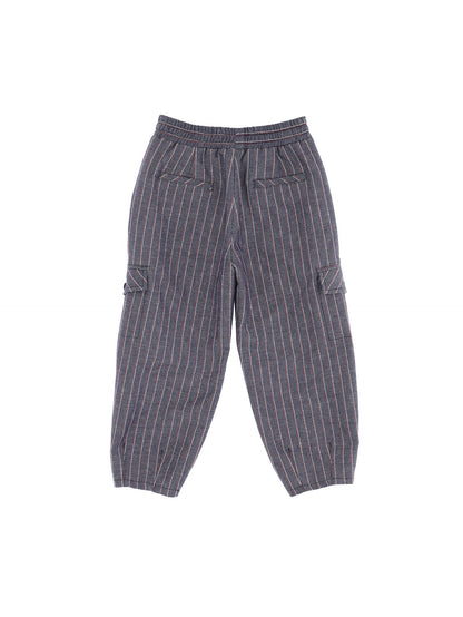 Pinstriped denim trousers