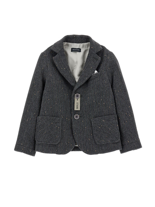 Two-button herringbone blazer