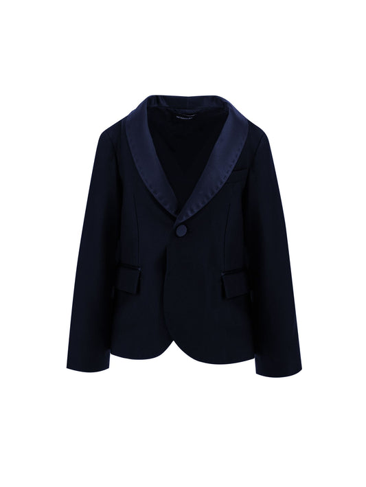 Giacca classica con dettagli in raso