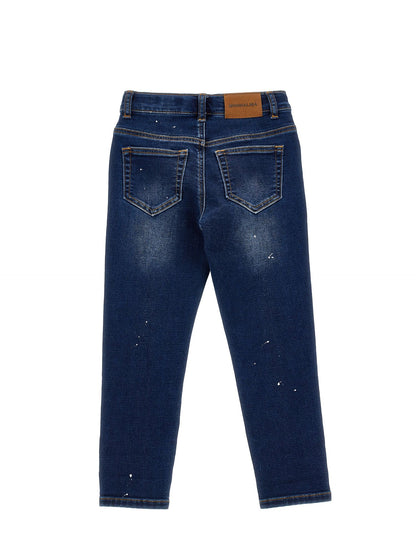 Vintage-effect denim jeans