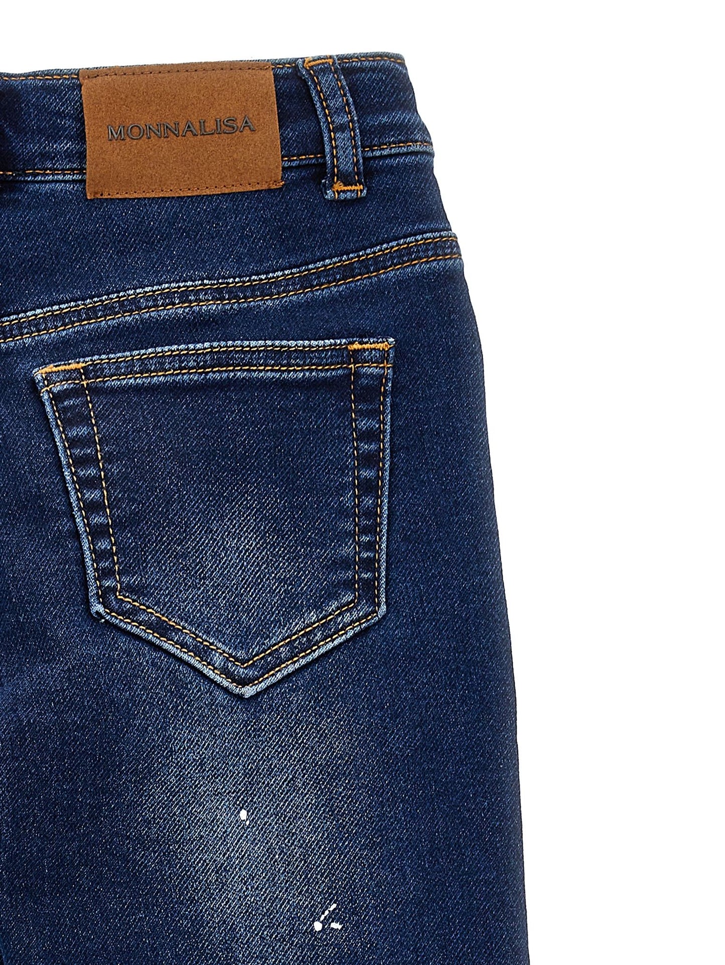 Vintage-effect denim jeans
