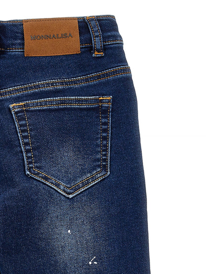 Vintage-effect denim jeans