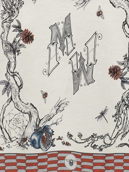 Scarf print cotton sweatshirt