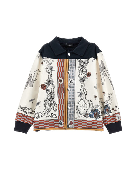 Scarf print sweatshirt shirt