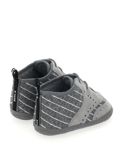 Scarpine neonato tessuto gessato