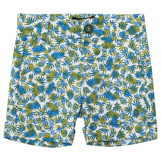 Bermuda gabardina allover con risvoltino