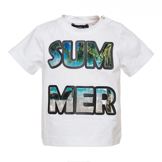 T-shirt in cotone con stampa Summer