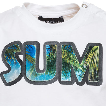 T-shirt in cotone con stampa Summer