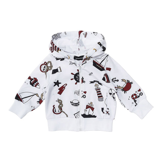 Printed open sweatshirt