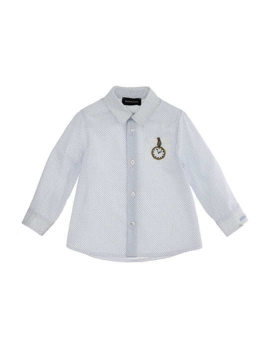 Camicia popeline microquadri taschino