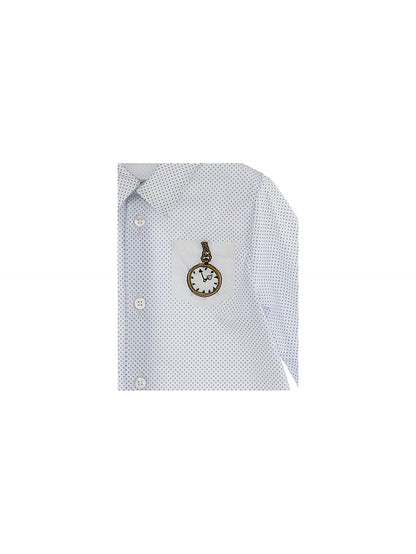 Camicia popeline microquadri taschino