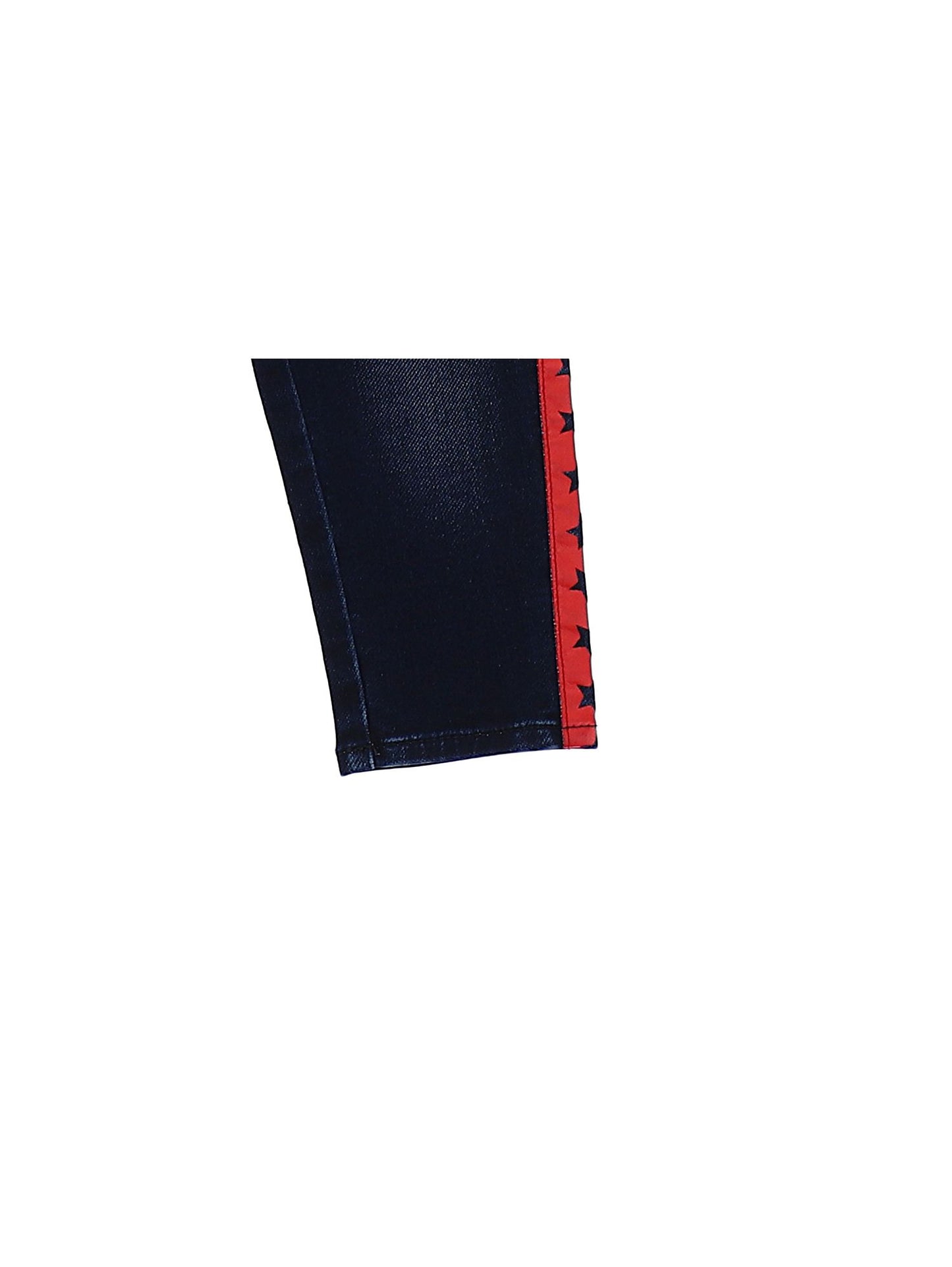 Salopette felpa effetto denim bande
