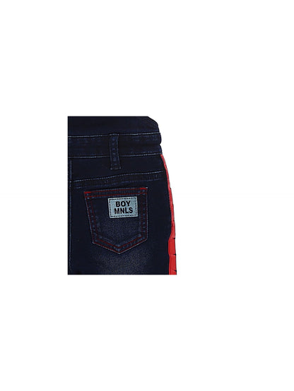 Salopette felpa effetto denim bande