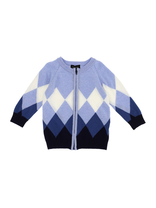 Cardigan misto cashmere rombi