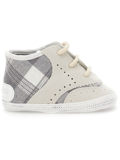 Checkered suede shoes