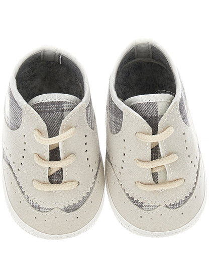 Checkered suede shoes