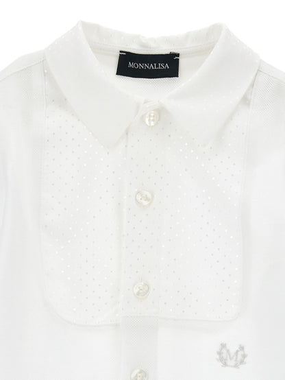 Piquet shirt with bow tie
