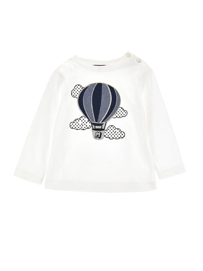 T-shirt girocollo con mongolfiera