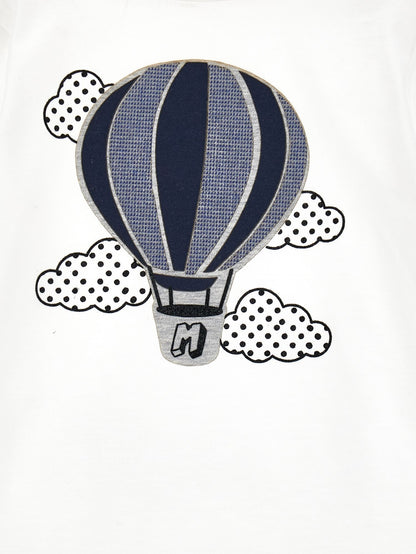 T-shirt girocollo con mongolfiera